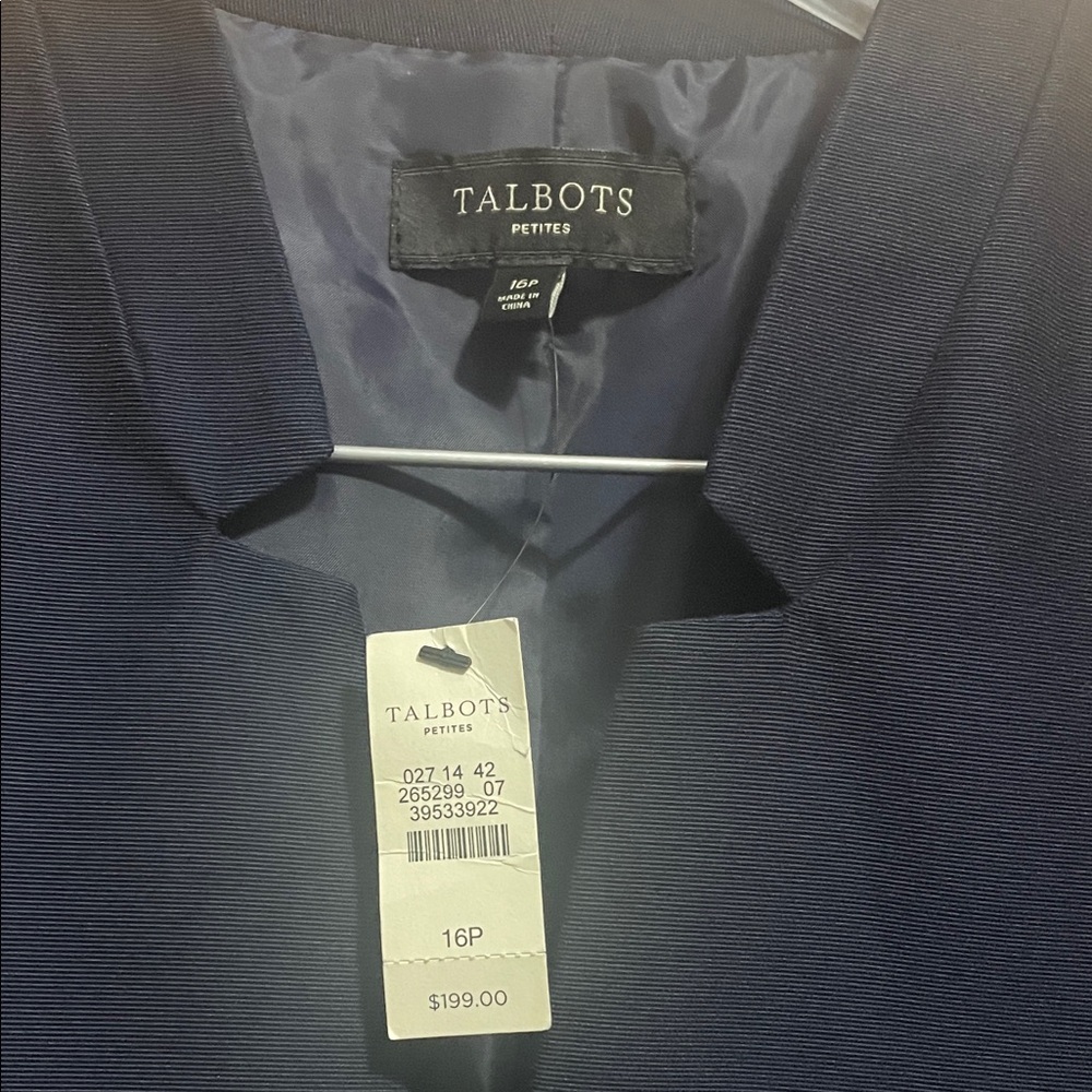 Talbots Petites Women's Elegant Dark Blue Blazer Size 16P - Picture 2 of 6